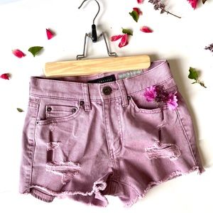 Purple distressed Aeropostale high waisted shorts